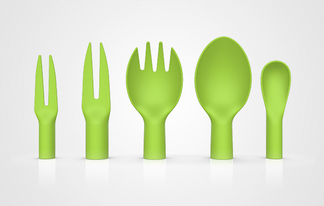 pla green cutlery head