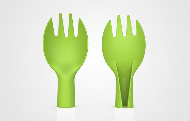 pla green four teeth fork